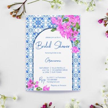 Blue Tiles and Bougainvillea elegant Mediterranean
