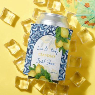 Blue tiles and lemon Amalfi bridal gifts thank you Can Cooler