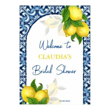 Blue tiles and lemon Amalfi  welcome Poster