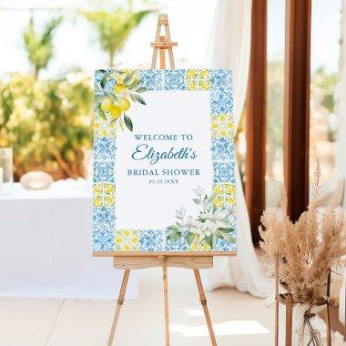 Blue Tiles and Lemons  Welcome Foam Board