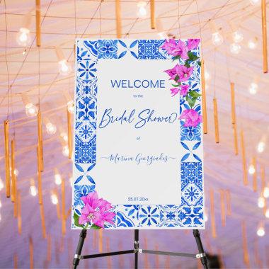 Blue Tiles Bougainvillea bridal shower welcome sig Foam Board