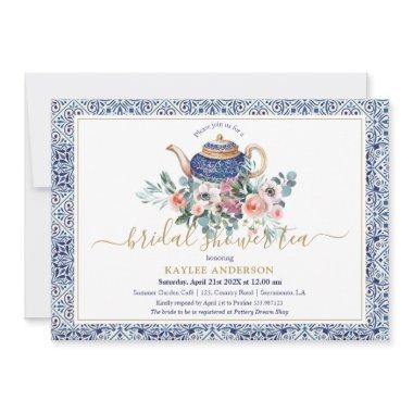 Blue tiles  tea invitation