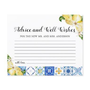 Blue Tiles Lemon Advice and Well Wishes Invitations