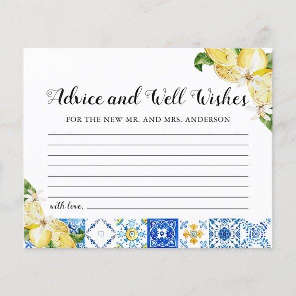 Blue Tiles Lemon Advice and Well Wishes Invitations