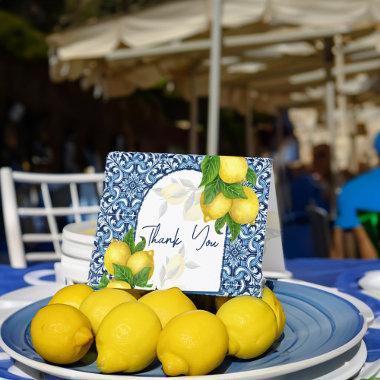 Blue tiles lemon Amalfi Positano Italian Thank You Invitations