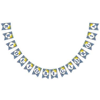 Blue tiles lemons Amalfi bride to be  Bunting Flags