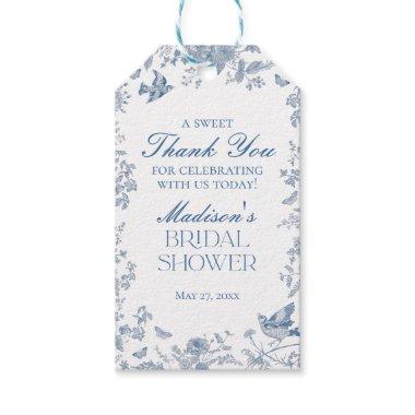 Blue Toile De Jouy  Favors Gift Tags