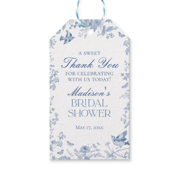 Blue Toile De Jouy  Favors Gift Tags