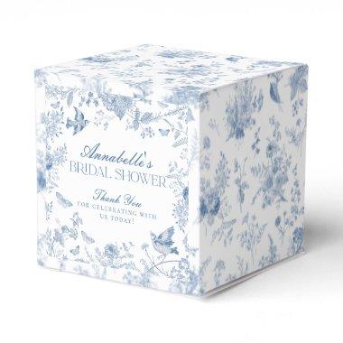 Blue Toile De Jouy Floral  Favor Box