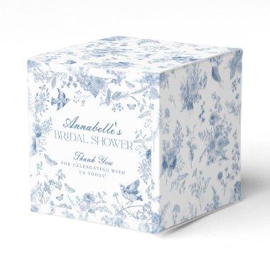Blue Toile De Jouy Floral  Favor Box