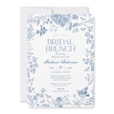 Blue Toile De Jouy French Floral Bridal Brunch
