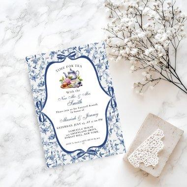 Blue Toile de jouy Tea Party Farewell Brunch Party