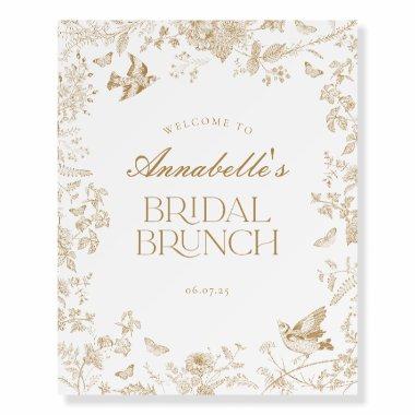 Blue Toile Jouy Floral Bridal Brunch Welcome Sign