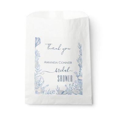 Blue toile ocean themed  Favor Bags