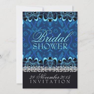 Blue Tribal Batik Bridal Shower Invitations
