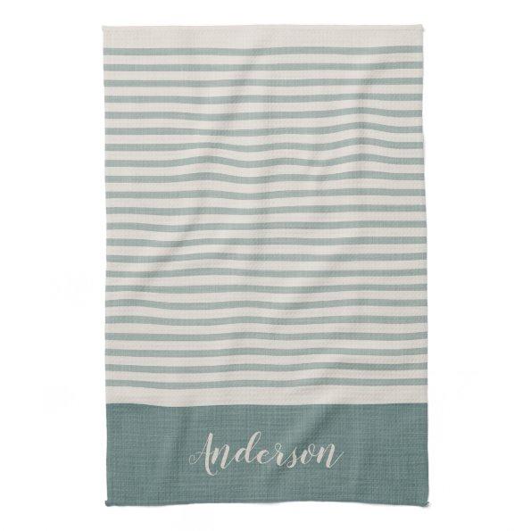 Blue Turkish Stripes Monogram | Farmhouse Towel