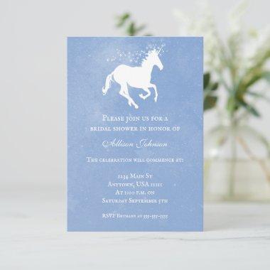 Blue Unicorn Bridal Shower Invite