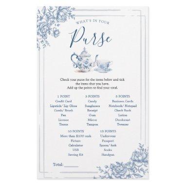 Blue Victorian Garden Bridal Tea Purse Game