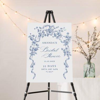 Blue Victorian Ornate Floral  Foam Board