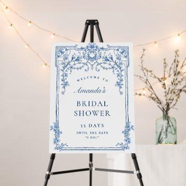 Blue Victorian Ornate Grace  WELCOME Foam Board