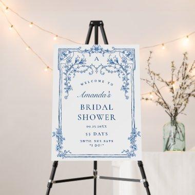 Blue Victorian Ornate Grace  WELCOME Foam Board