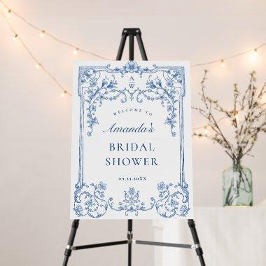 Blue Victorian Ornate Grace  WELCOME Foam Board