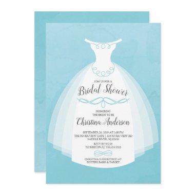 Blue Watercolor Bride Gown
