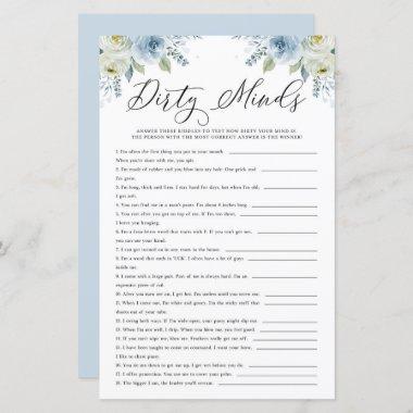 Blue Watercolor Floral Dirty Minds Shower Game
