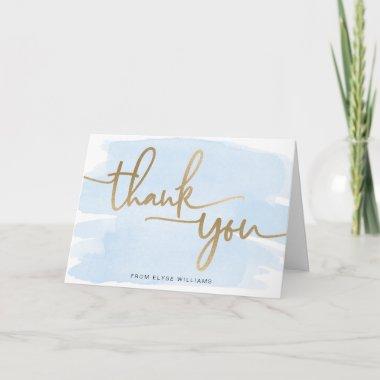 Blue Watercolor Thank You Invitations