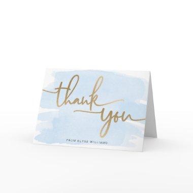 Blue Watercolor Thank You Invitations