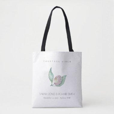 BLUE WATERCOLOUR OLIVE SAVE THE DATE WEDDING GIFT TOTE BAG