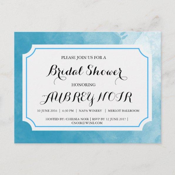 Blue Watercolr Bridal Shower Invitations