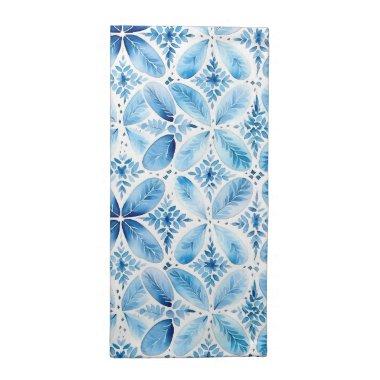 Blue White Batik Floral  Cloth Napkin