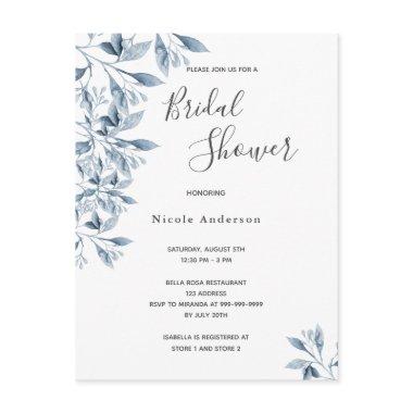Blue white botanical  invitation Post