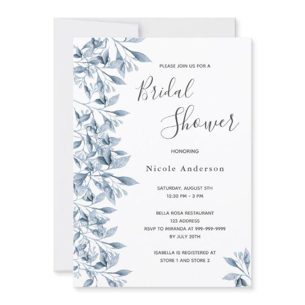 Blue white botanical foliage