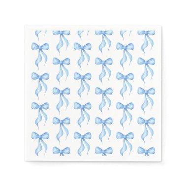 Blue White Bow Pattern  Napkins