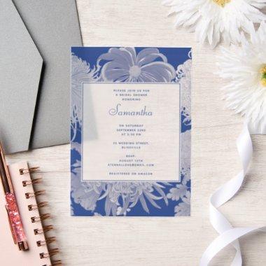 Blue White Chinoiserie Floral  Vellum