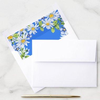 Blue White Country Daisy Envelope Liner