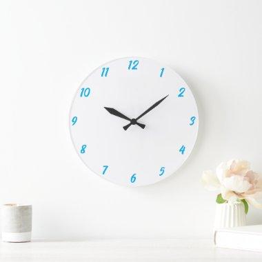 Blue White Elegant Custom Colorful Cute Gift 2023 Large Clock
