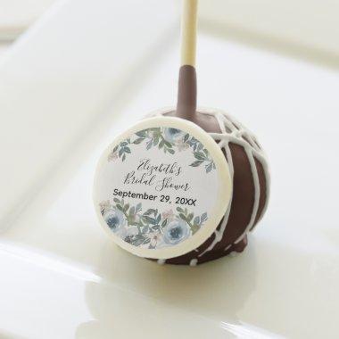 Blue White Floral Watercolor Bridal Shower Cake Pops