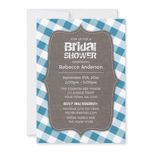 Blue & White Gingham Canvas