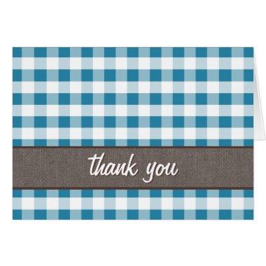 Blue & White Gingham Canvas Thank You