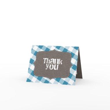 Blue & White Gingham Canvas Thank You