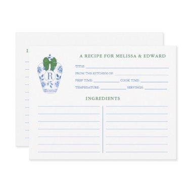Blue White Green Ginger Jar Monogram Recipe