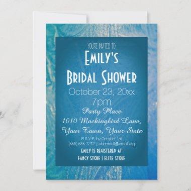 Blue & White Ice Winter Wonderland Bridal Shower Invitations