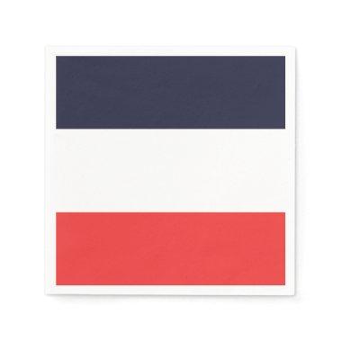 Blue White & Red Stripes Striped Party Napkins