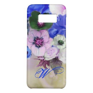 BLUE WHITE ROSES AND ANEMONE FLOWERS MONOGRAM Case-Mate SAMSUNG GALAXY S8 CASE