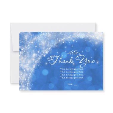 Blue & White Sparkle Cinderella Thank You