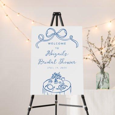 Blue White Whimsical  Welcome Sign