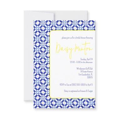 Blue, White, Yellow Majolica Tile